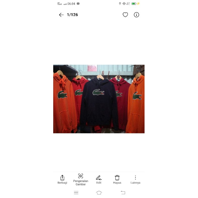 Hoodie lacoste maroon&orange&navy&merah