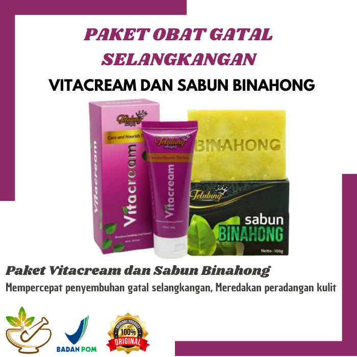 Paket Salep Gatal selangkangan Vitacream efektif atasi Gatal kulit dan Gatal selangkangan Aman BPOM 