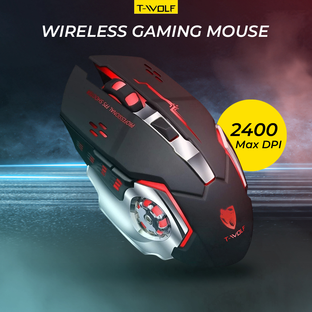 T-WOLF Wireless Gaming Mouse LED Light 2400 DPI - Q13