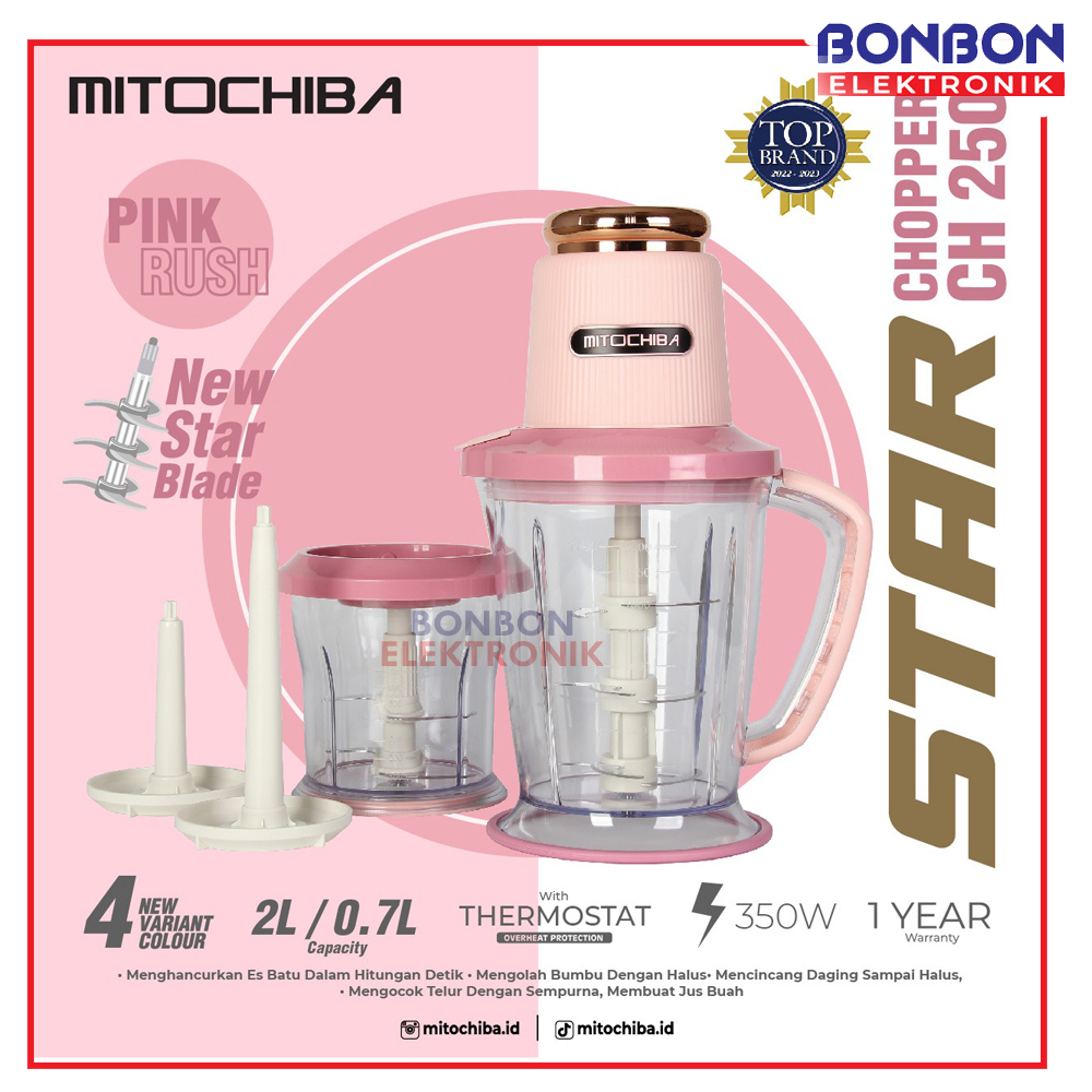 MITOCHIBA Food Chopper CH-250 STAR Series 2L (PINK RUSH) / CH250
