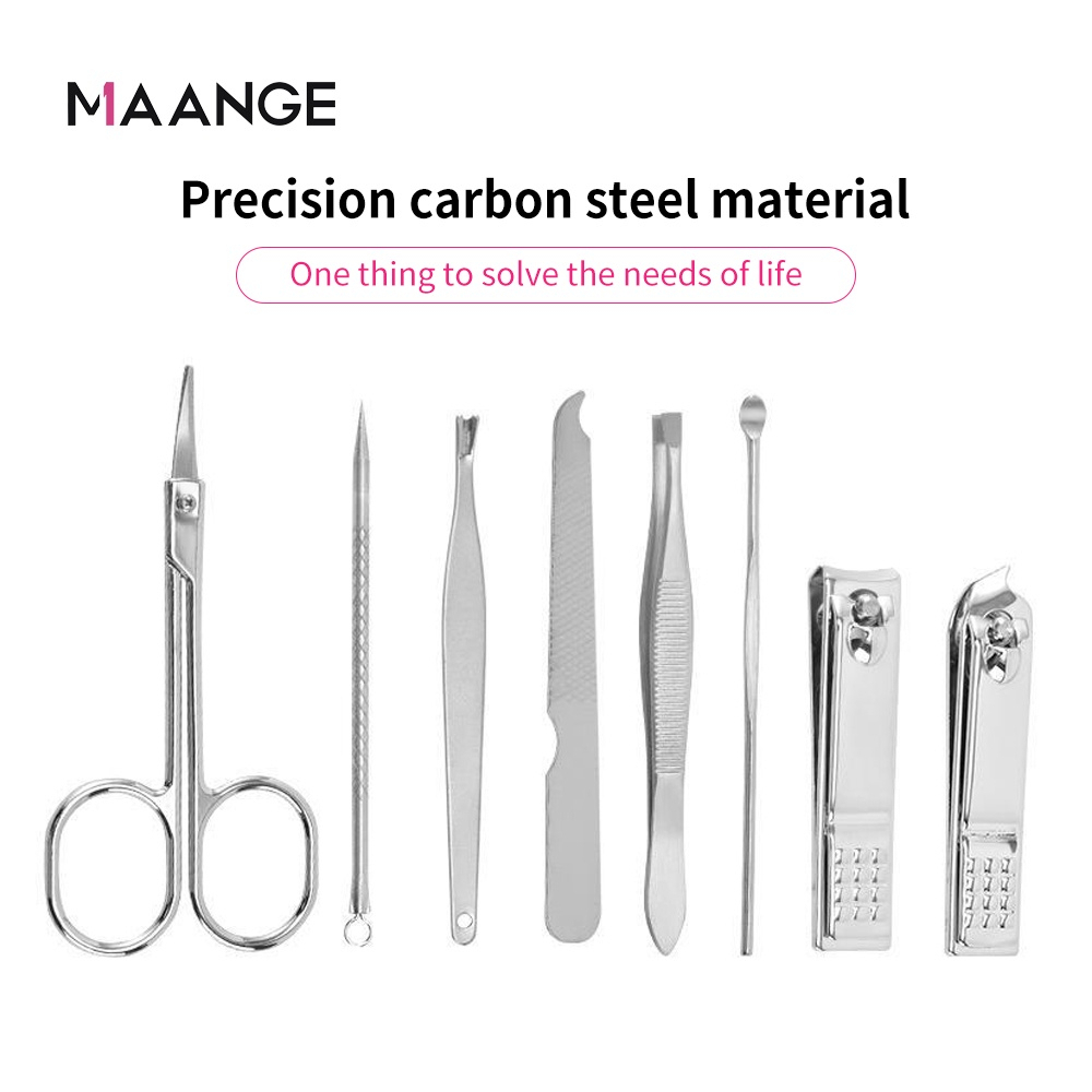 MAANGE Set Gunting Kuku Manikur Stainless Steel Gunting Kuku Hijau Alat Manicure Alat 1267