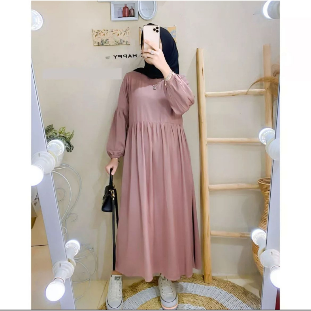 [Free Bross] PGS Safira Midi Dress Crincle Airflow