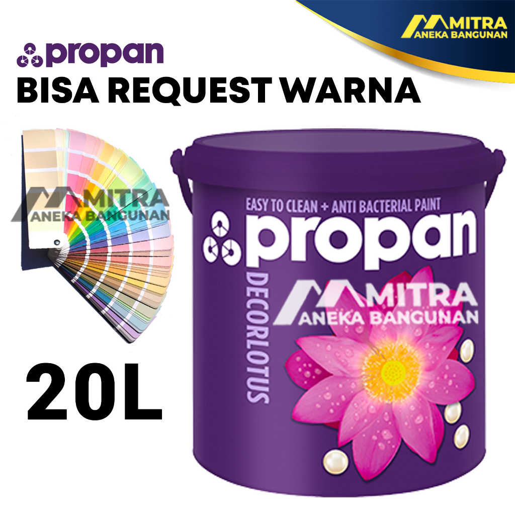 CAT TEMBOK INTERIOR DECORLOTUS PROPAN 20 LITER PAIL / CUSTOM WARNA TINTING / ANTI NODA