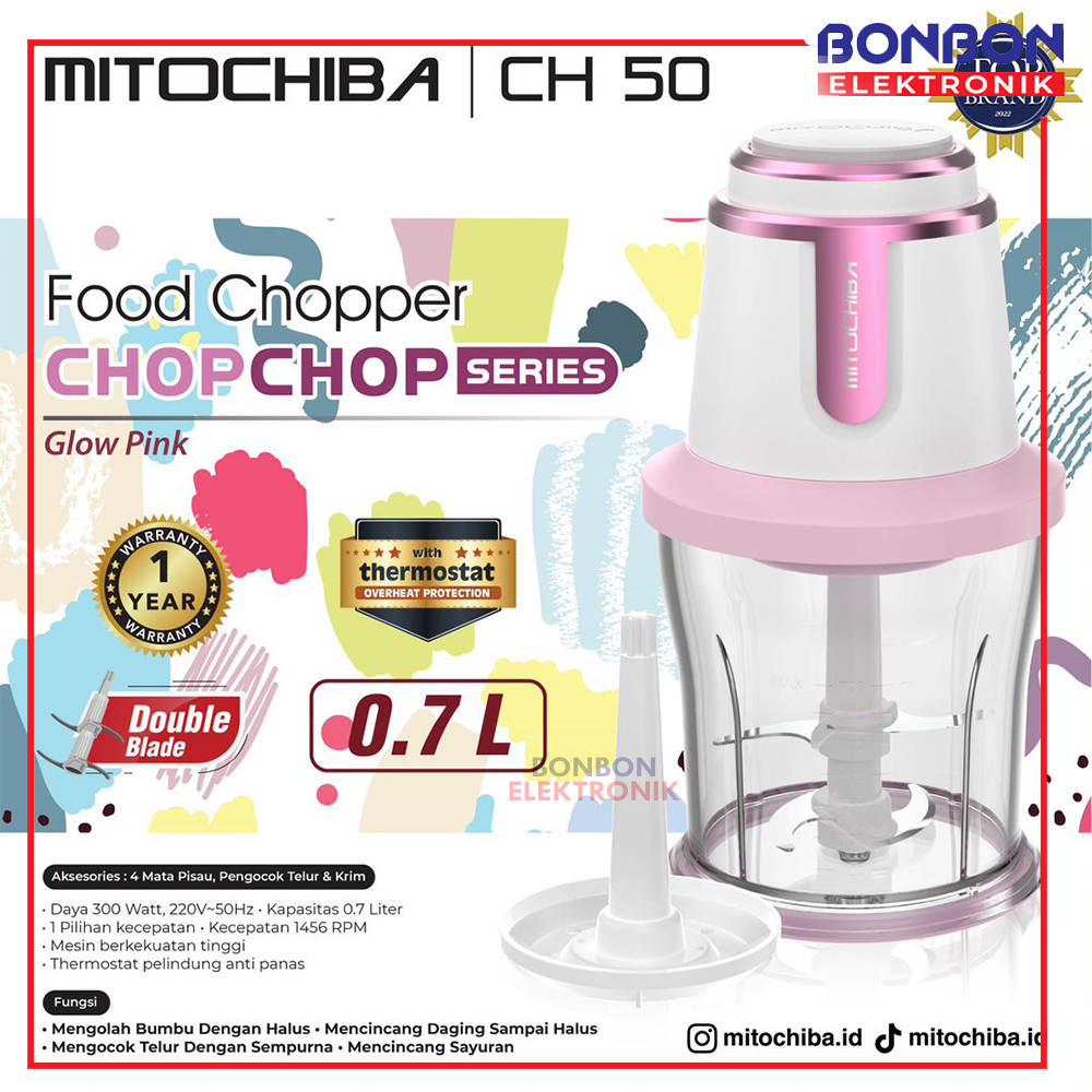 MITOCHIBA Food Chopper CH-50 Chopchop Series 0.7L (GLOW PINK) / CH50