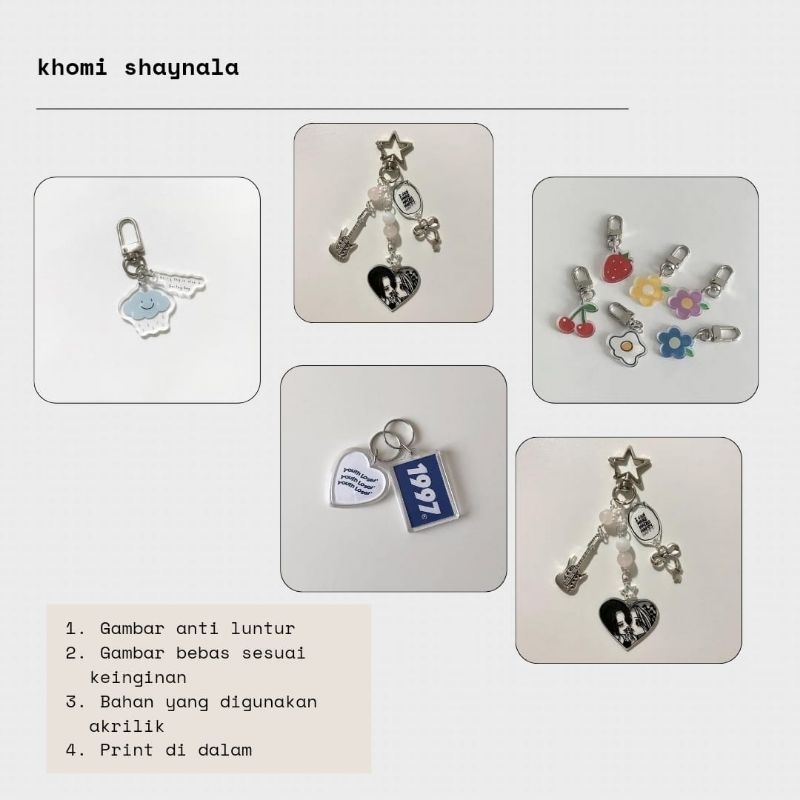 Gantungan kunci ganci akrilik custom nama & logo