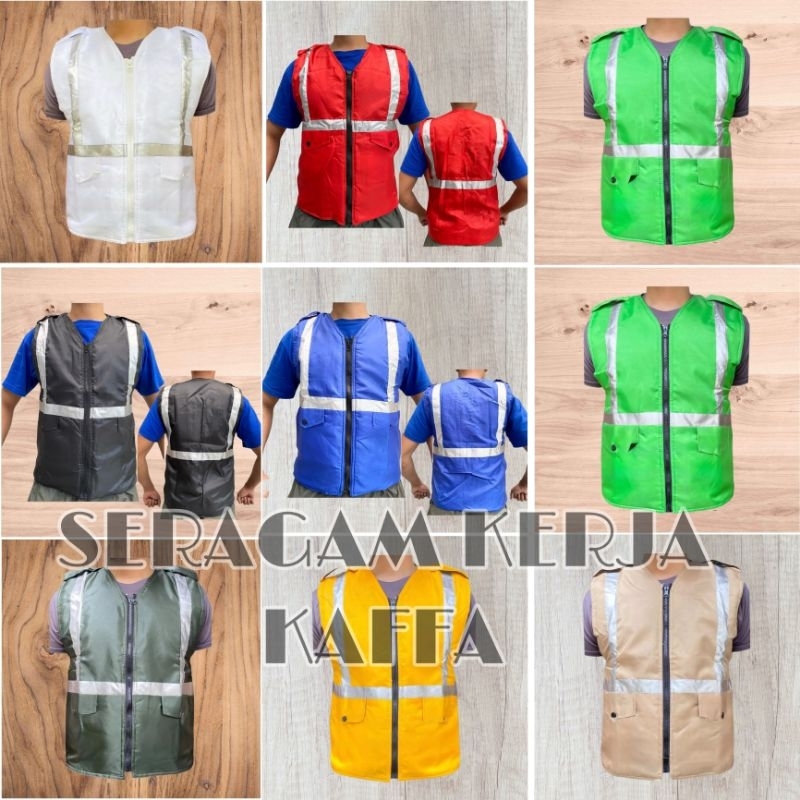 Bisa COD Rompi Parasut Skotlet Rompi Lapangan Rompi Parkir Rompi proyek Rompi Pabrik