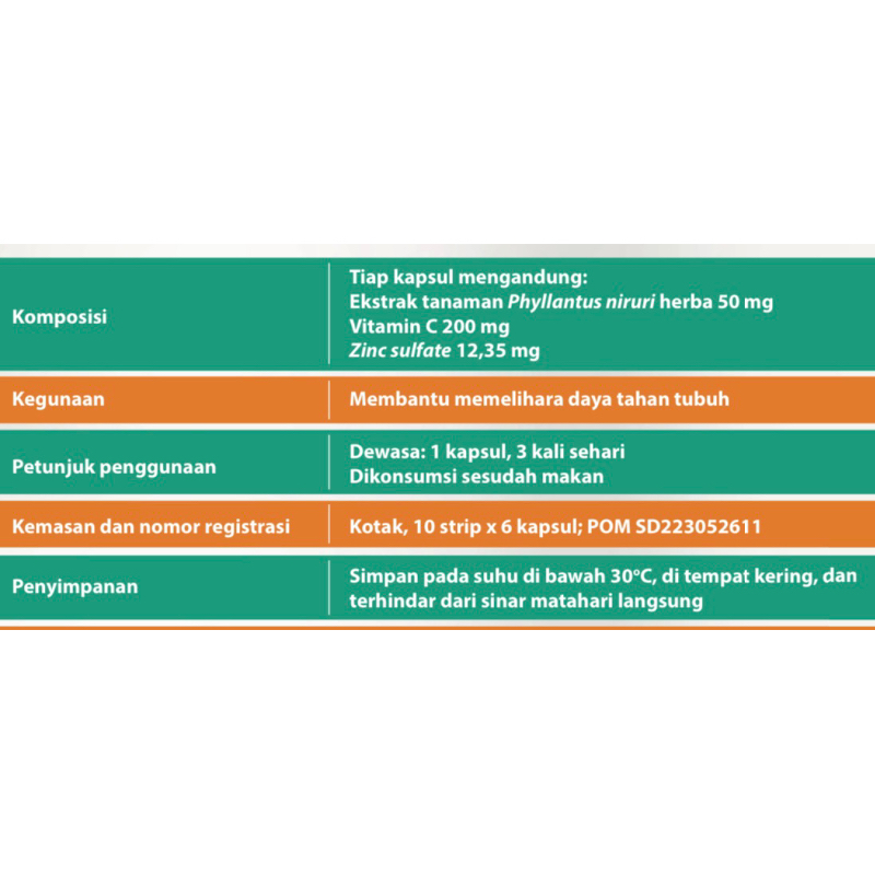 Stimuno plus strip 6 kapsul ( vitamin lengkap daya tahan tubuh )