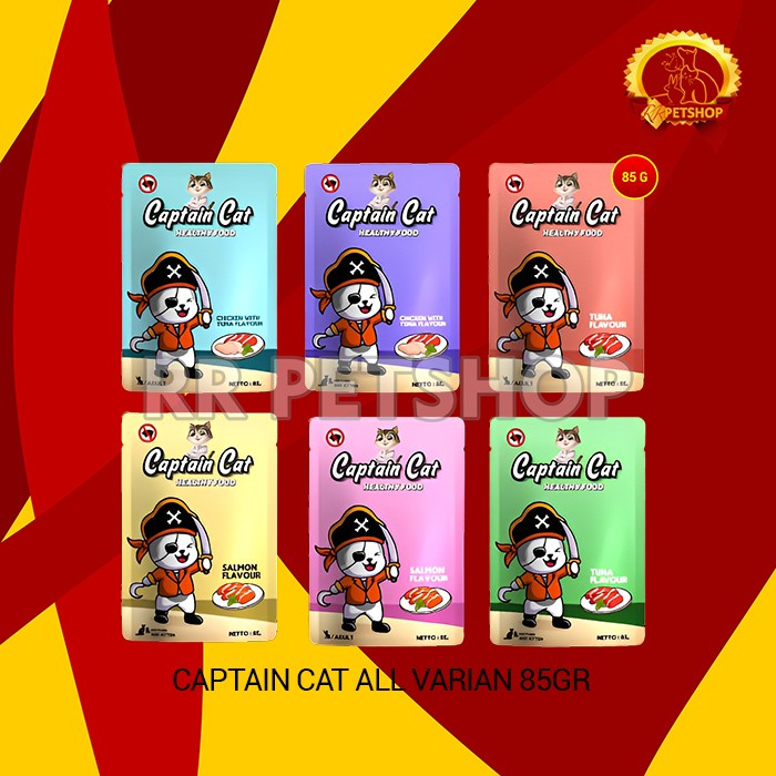 Makanan Basah Kucing Captain Wet Food Pouch 85 Gram