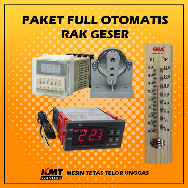 PRG Paket Rak Geser  Thermostat Dengan Thermometer Gea Untuk  Mesin Tetas Telur Full Otomatis