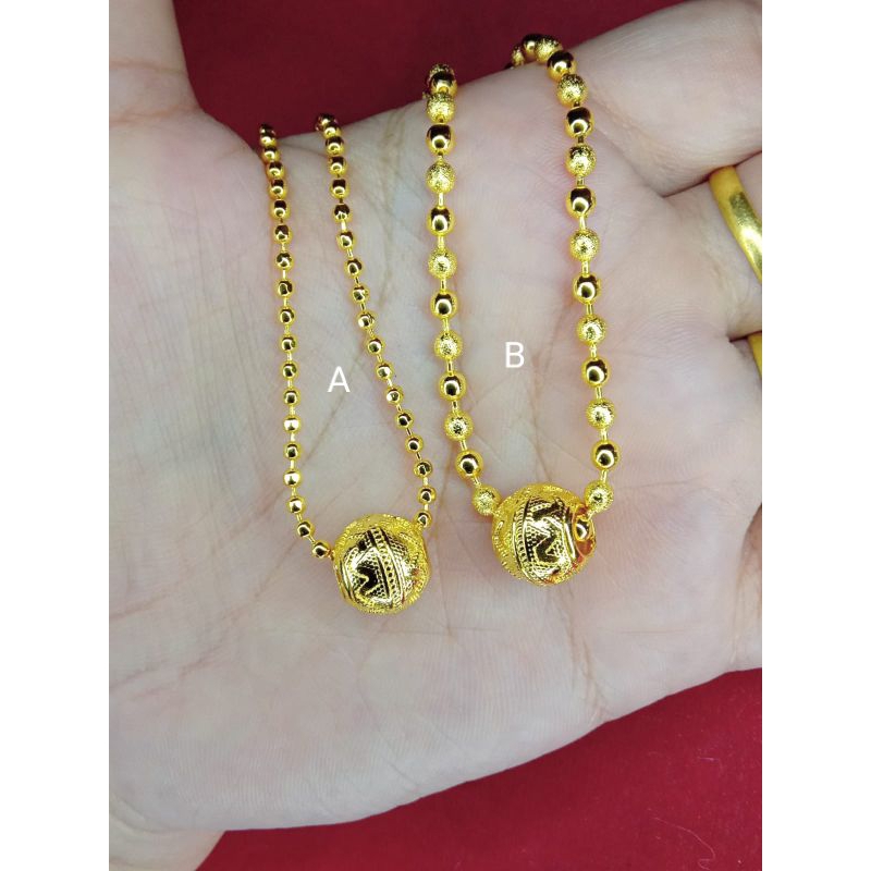 kalung merica Boba lapis emas 24 k