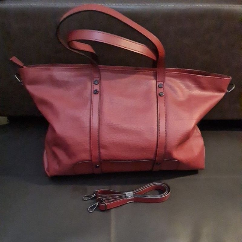 SHOULDER BAG TRA* MAROON