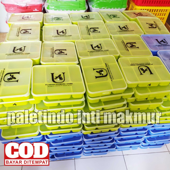 Kotak Makan 6 Sekat Harper Plus Sablon ( Mei )