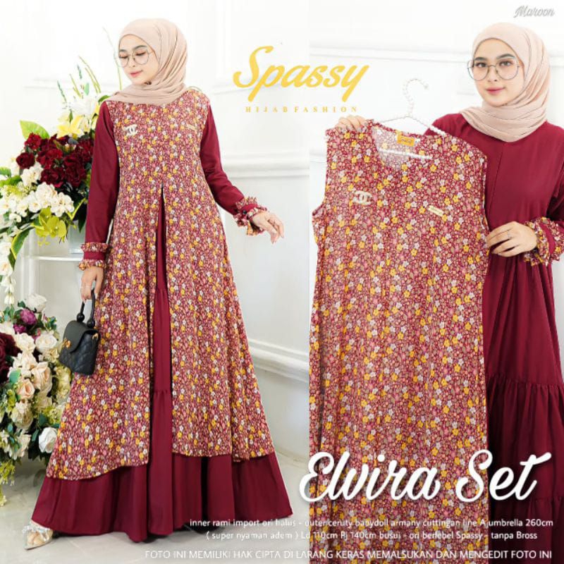 Gamis/Dress elvira set By spassy