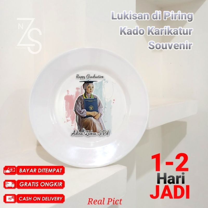 Souvenir Piring Custom | Lukisan Piring | Bisa request Foto