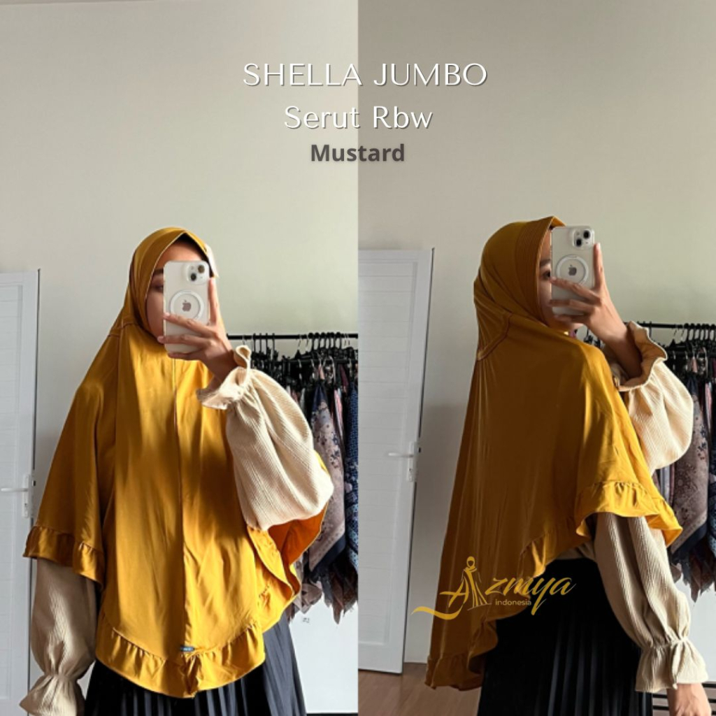 JIlbab Instan Shella Rampel Bawah Jumbo Hijab Instan Jumbo Bahan Zoya