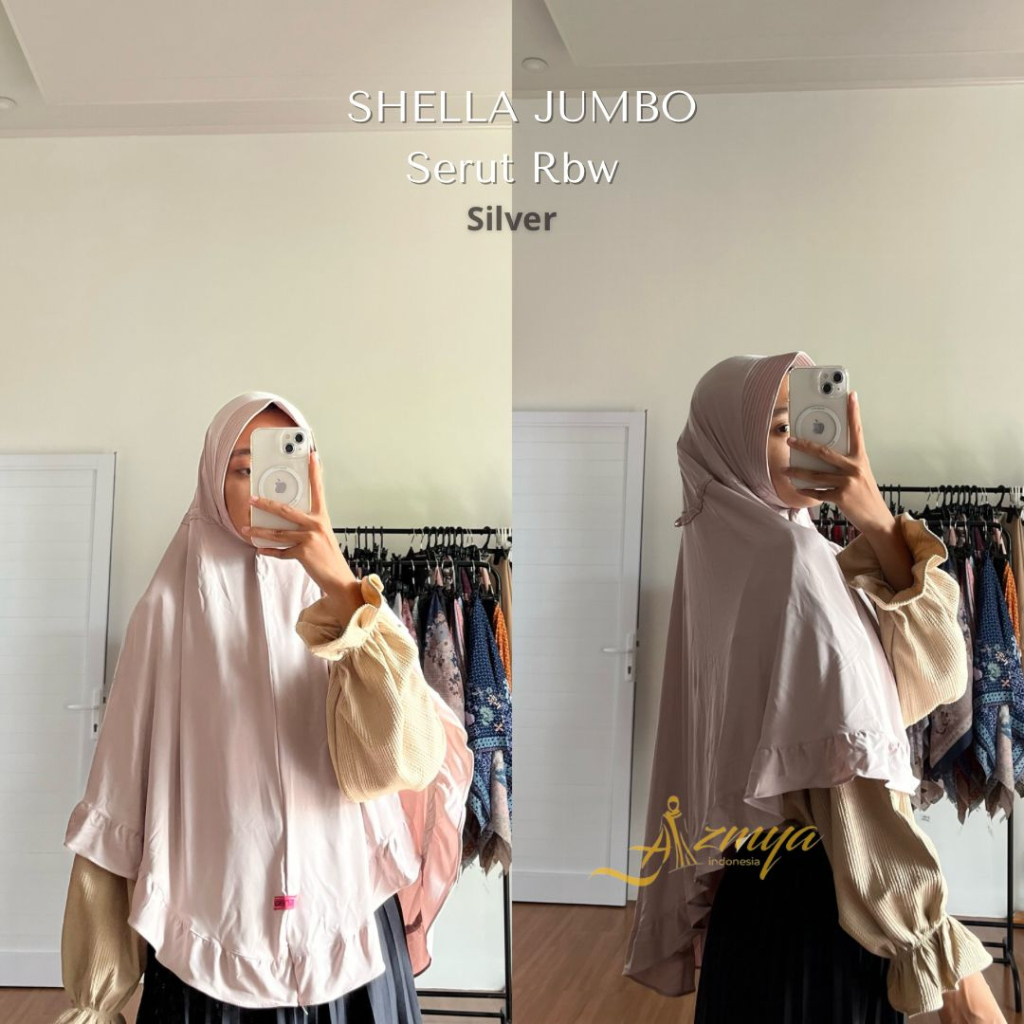 JIlbab Instan Shella Rampel Bawah Jumbo Hijab Instan Jumbo Bahan Zoya