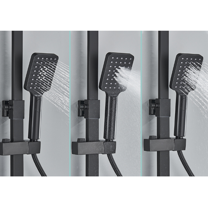 Set Shower Mandi 3 Way Hand Spray Gun Hot and Cold 4 Button - 4HC - Black