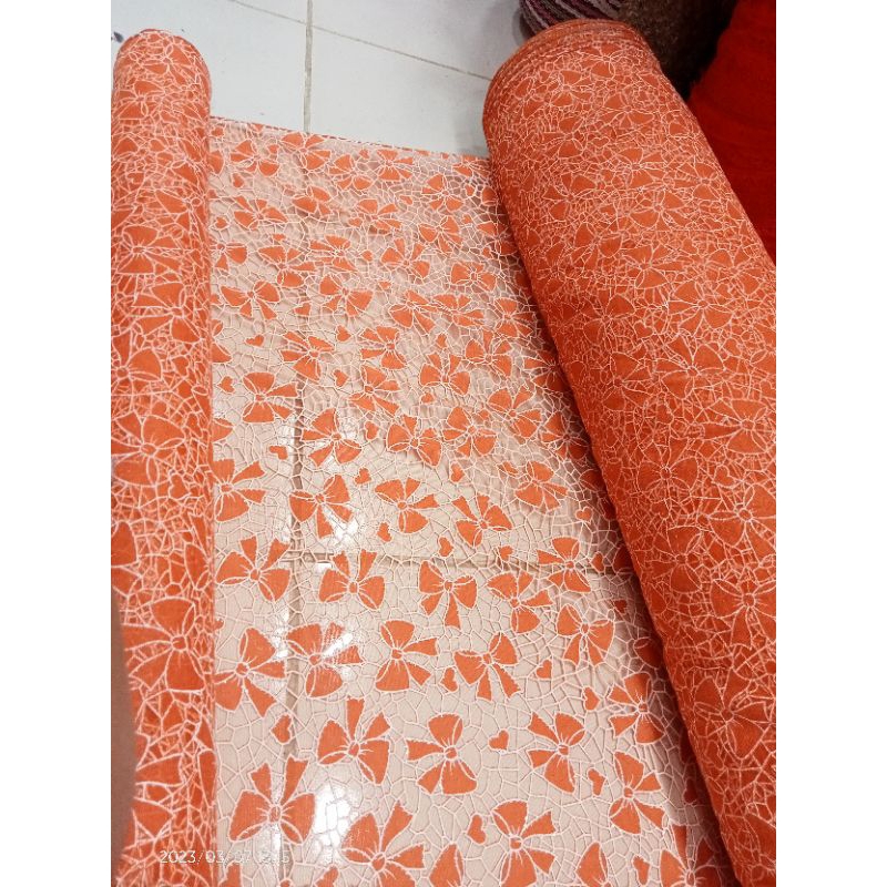 ¹/² Meter kain Tile sitru motif kembang/kain Tulle motif kembang/bahan Tile kembang/kain Tulle kemba