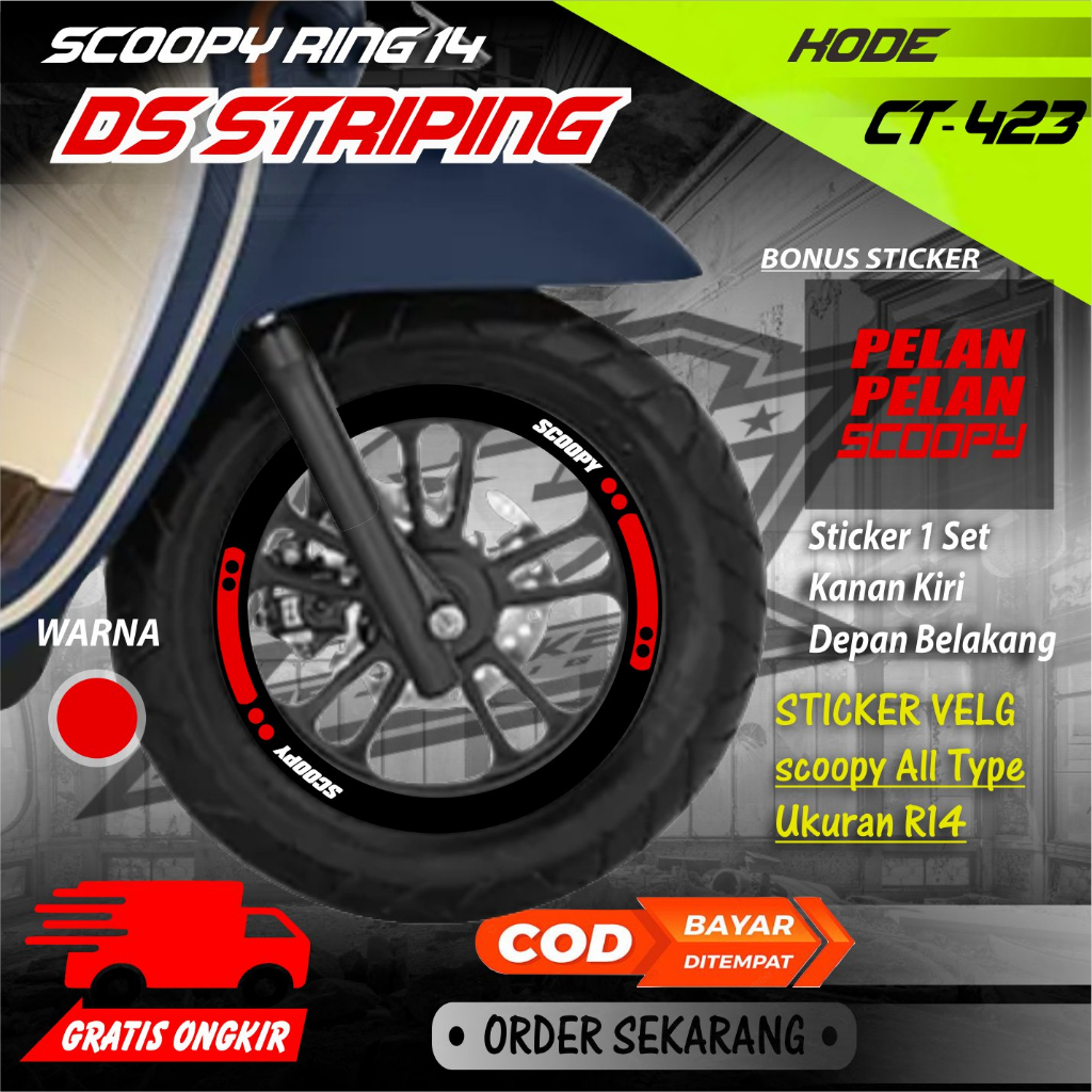 Ct-423 Cutting Stiker Variasi Velg Motor Scoopy Ring14