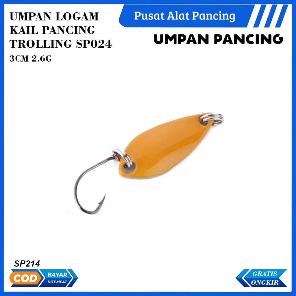 Umpan Pancing Mini SP214 3CM 3G Sendok Umpan Logam Warna-warni Spinnerbsit Ikan Kecil Ikan Tunggal Kait Jig Stream Trout Es Musim