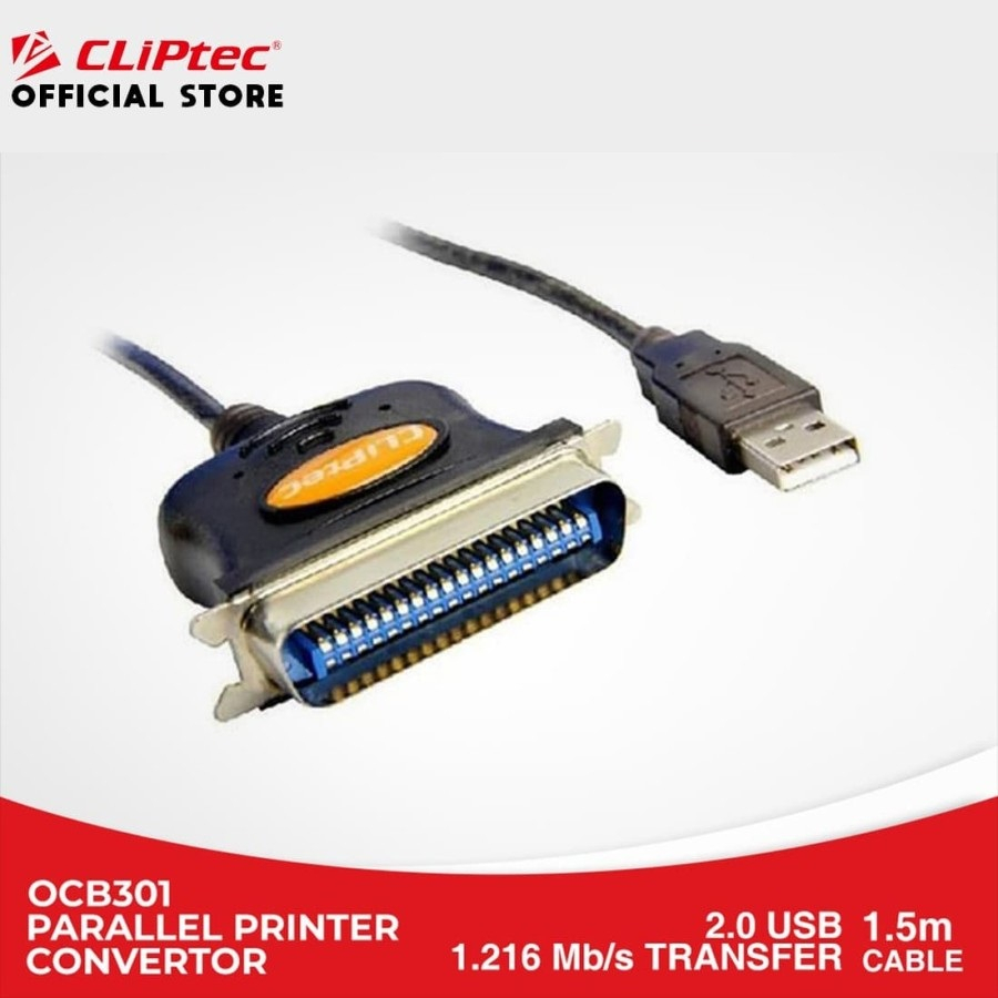 Cliptec Kabel USB to Parallel Printer OCB301