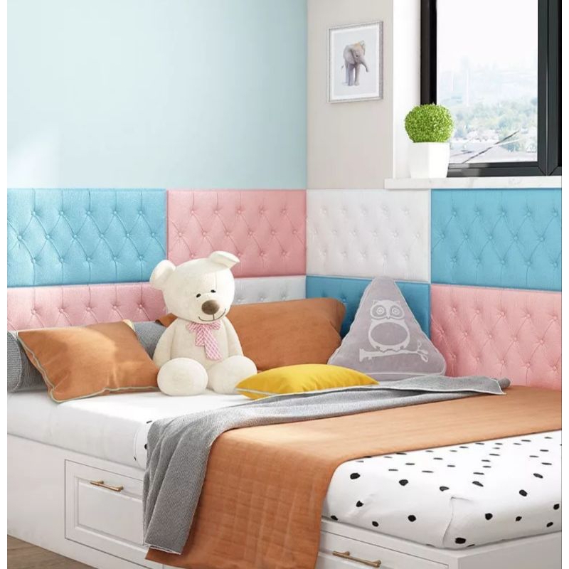 WALLPAPER 30X60 CM FOAM 3D HEADBOARD TEBAL 6MM /WALLPAPER DINDING 3D WALL BORDER STICKER