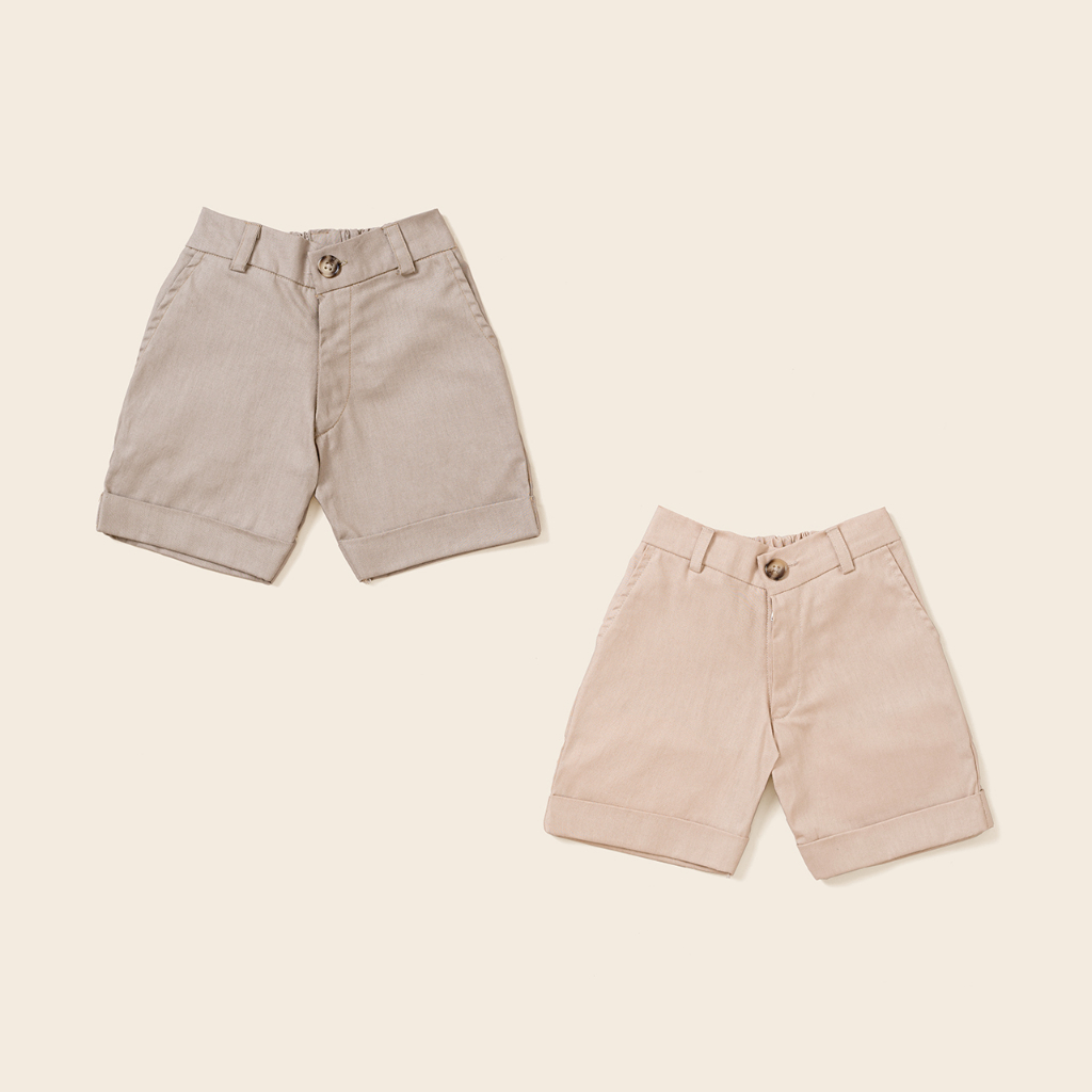 Little Folk Liam Pants - Celana Pendek Anak Short Pants Chino Khaki Shorts Basic Cotton Lembut