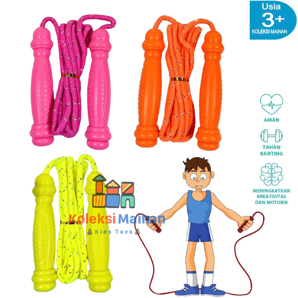 Mainan lompat tali warna warni olahraga anak sport skipping jump rope