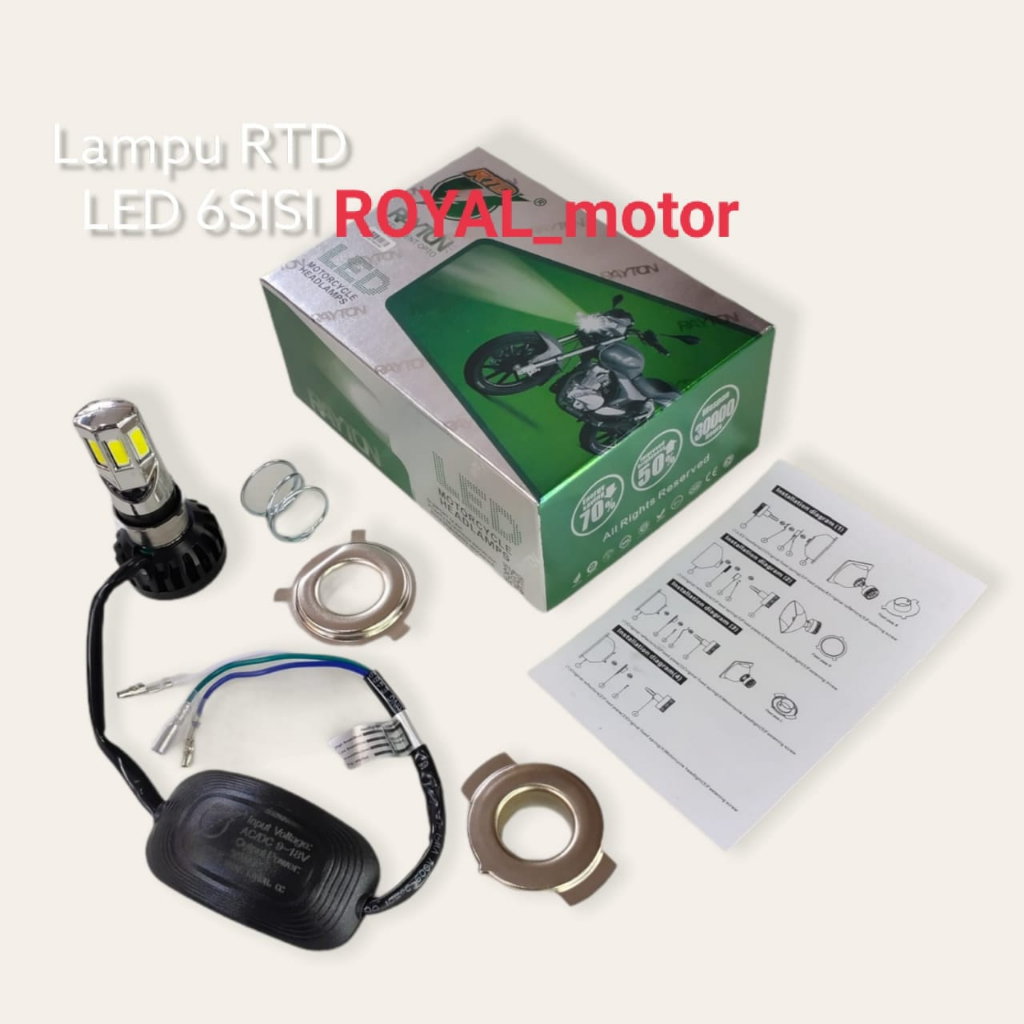 lampu led 6sisi dan 3sisi rizoma lampu led depan motor lampu terang rtd universal