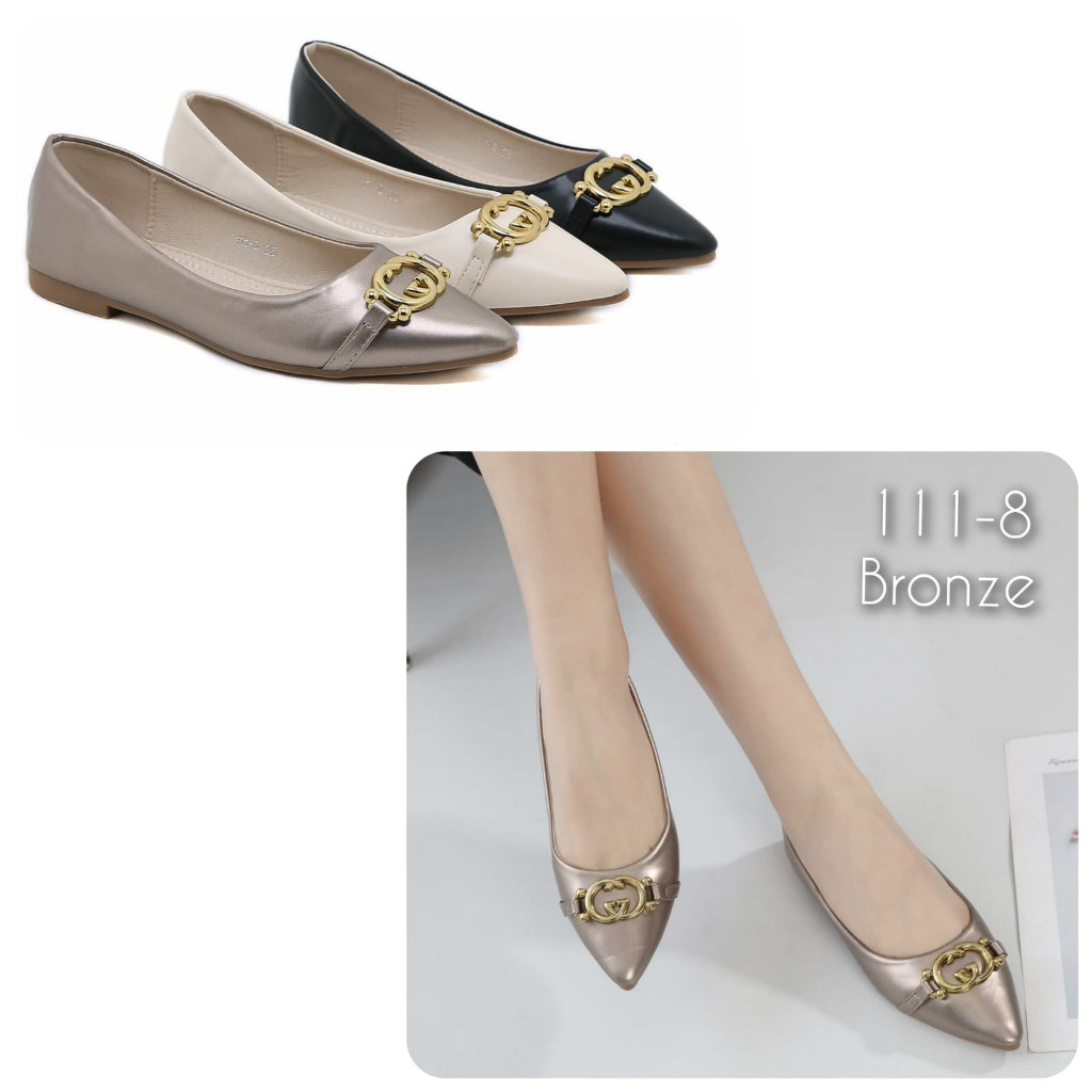 SEPATU WANITA IMPORT FLAT KULIT LEMBUT GCO KODE: 111-8