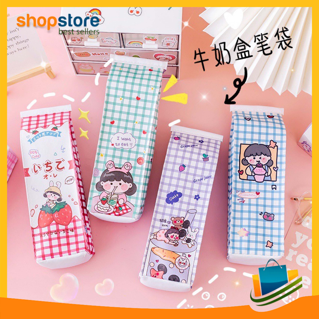 

Tas Pensil Unik Kotak Pensil Tempat Pensil Motif Kotak Juice Lucu Import COD 633