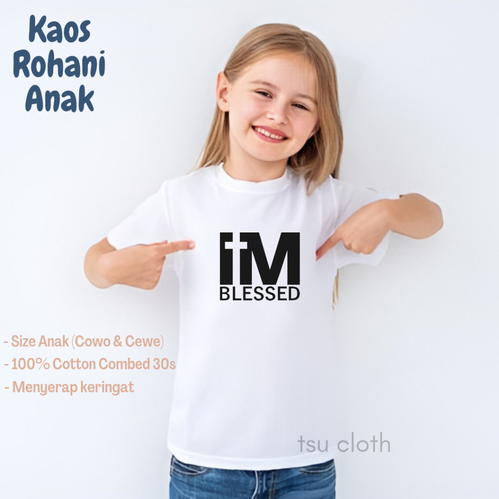 Baju Rohani Anak / Kaos Rohani Anak / Kaos Salib Anak / Kaos Anak Rohani / Baju Anak Rohani