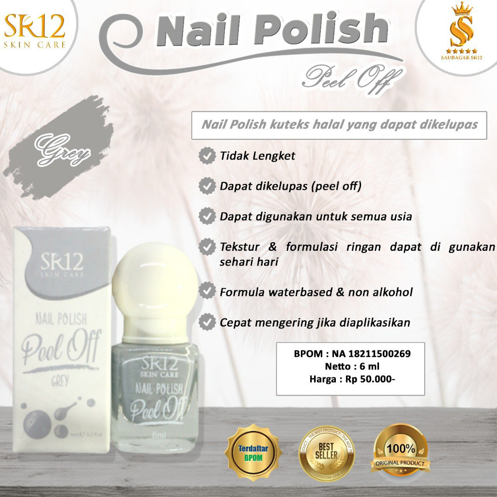 NEW PODUCT !!!  Nail Polis  Peel Off SR12 |Produk Kutek Halal | MemperCantik Kuku Kaki Dan Tangan | Kutek Murah BPOM