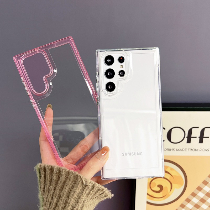 Soft TPU PC Case Bemper Candy Bening Samsung S23 Ultra S23 Plus S23+ S23 iPhone 14 PRO MAX 14 PLUS 14Pro 14PROMAX 13 12 12 PRO MAX With Frame Softcase Clear Cover Casing