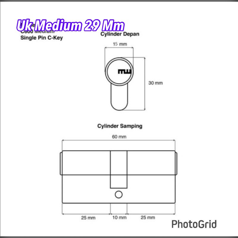 Silinder Kunci Ukuran Medium 29 mm Cylinder Kunci Pintu Ukuran Kecil 29 mm computer cay SILINDER KUNCI PINTU KECIL 29 MM CYLINDER TANGGUNG 29 MM COMPUTER CAY kunci pintu ukuran kecil medium all merk
