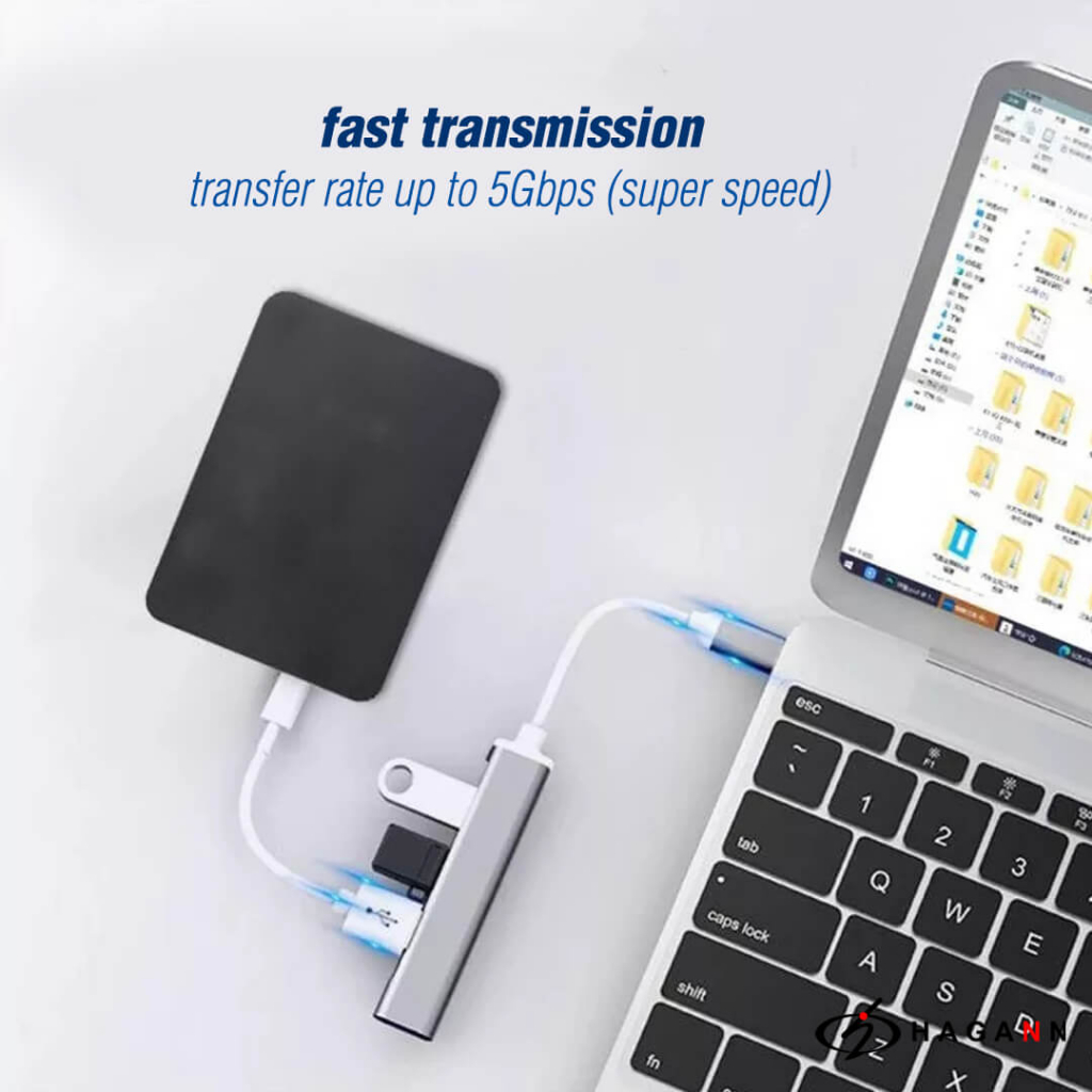 Type C to USB Hub 4 Port High Speed / USB 3.0 Hub Adaptor Splitter USB3.0