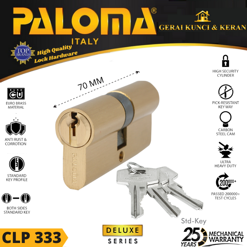 Double Cylinder PALOMA CLP 333 DELUXE DC-SK 70MM - Standard Key SB