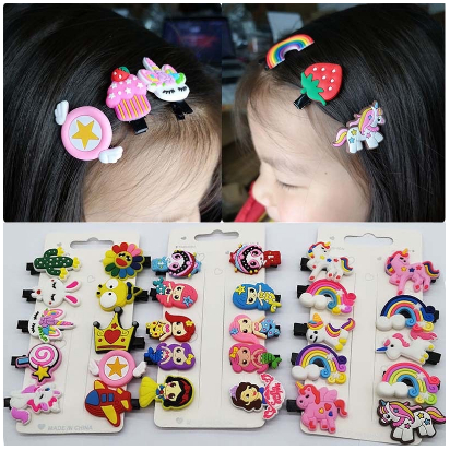 A-ZAHRA JEPITAN RAMBUT ANAK MOTIF KARAKTER KARTUN / JEPITAN RAMBUT ANAK 10 IN 1 / JEPITAN RAMBUT KOREA