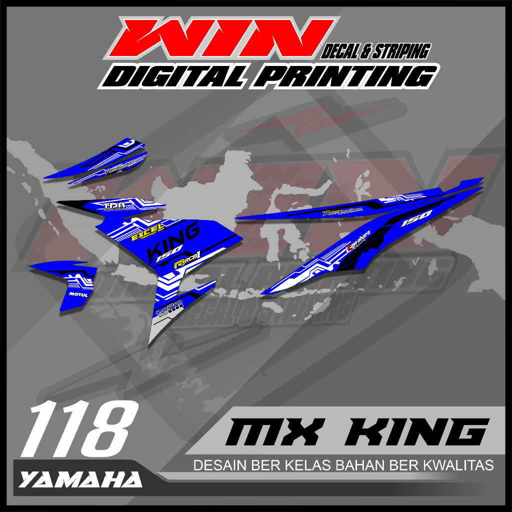 striping jupiter mx king 150 semi full. sticker striping motor jupiter mx king 150