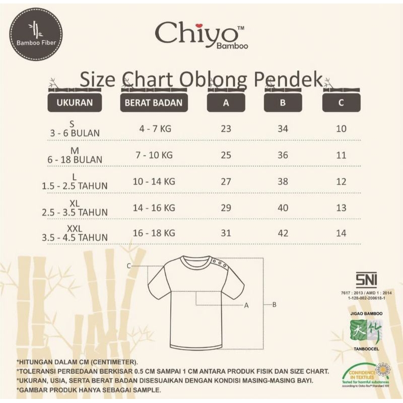 CHIYO BAMBOO - Setelan Oblong PENDEK celana PANJANG (LONDON)