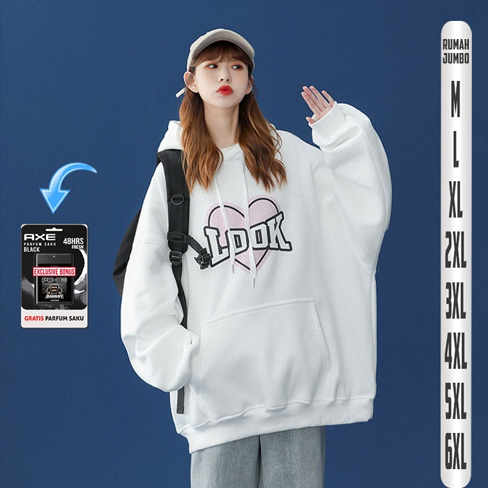 Sweater  Hoodie wanita Lock Overisze 2XL 3XL4XL5XL 6XL Jaket Big Size