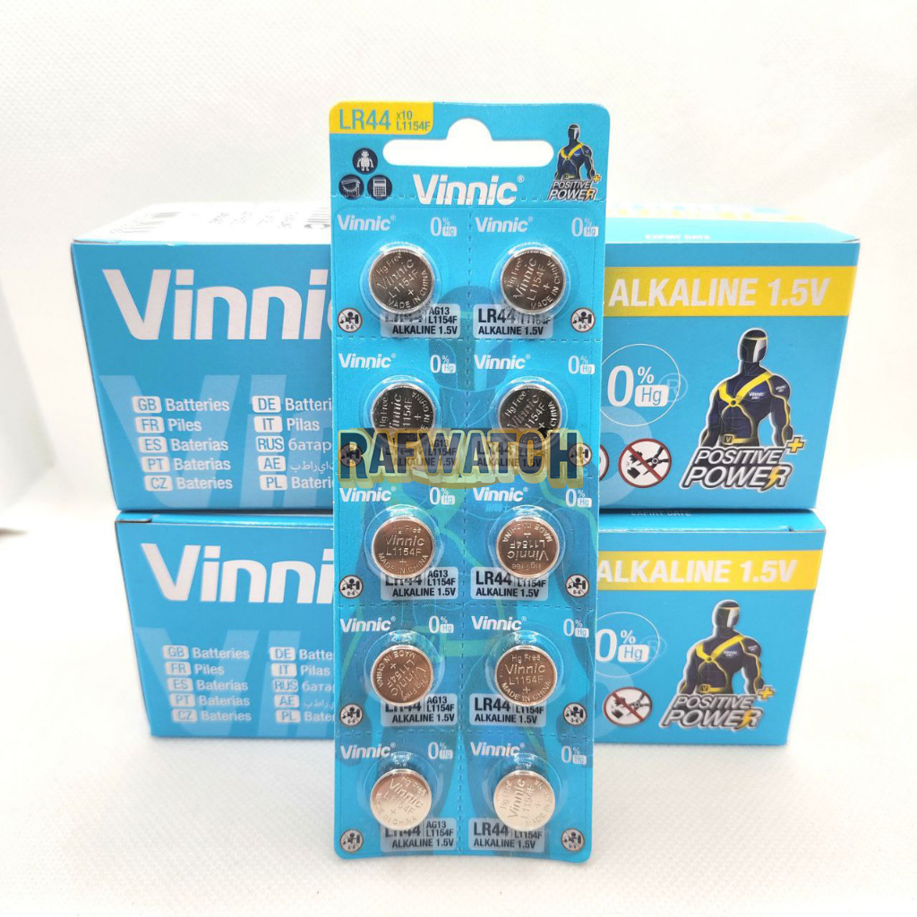 Baterai Vinnic LR44 Original Baterai Jam Digital dan Kalkulator L1154F AG13 1.5V