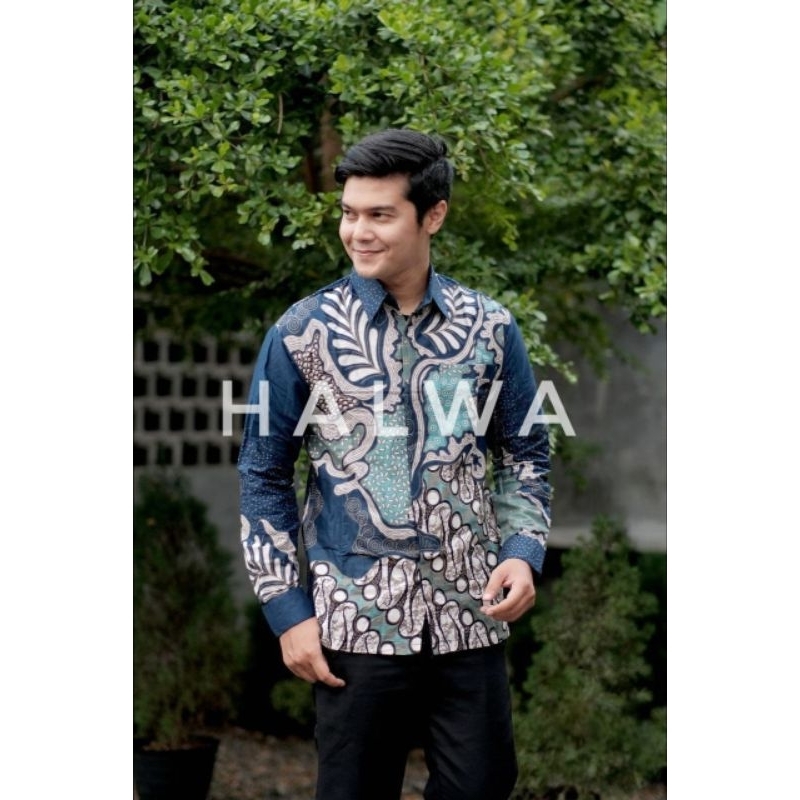 Batik pria kemeja batik lengan panjang m l xl xxl terlaris