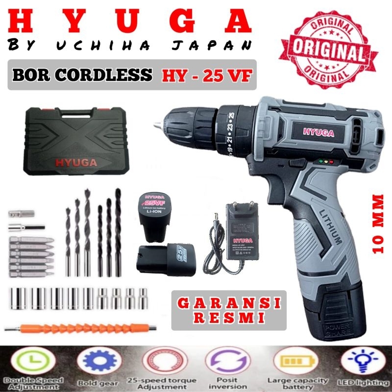 NANWEI-mesin Bor drill cordless/Bor baterai/Bor listrik/Beton Besi kayu Full set koper UCHIHA