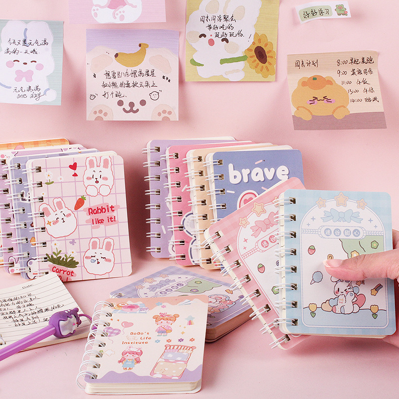 MIKADO - KP115 BUKU TULIS MINI A7 MOTIF KARTUN NOTEBOOKRING A7 MINI CARTOON MINI BOOK NOTEPAD KARAKTER BUKU TULIS RING MEMO KECIL MURAH IMPORT