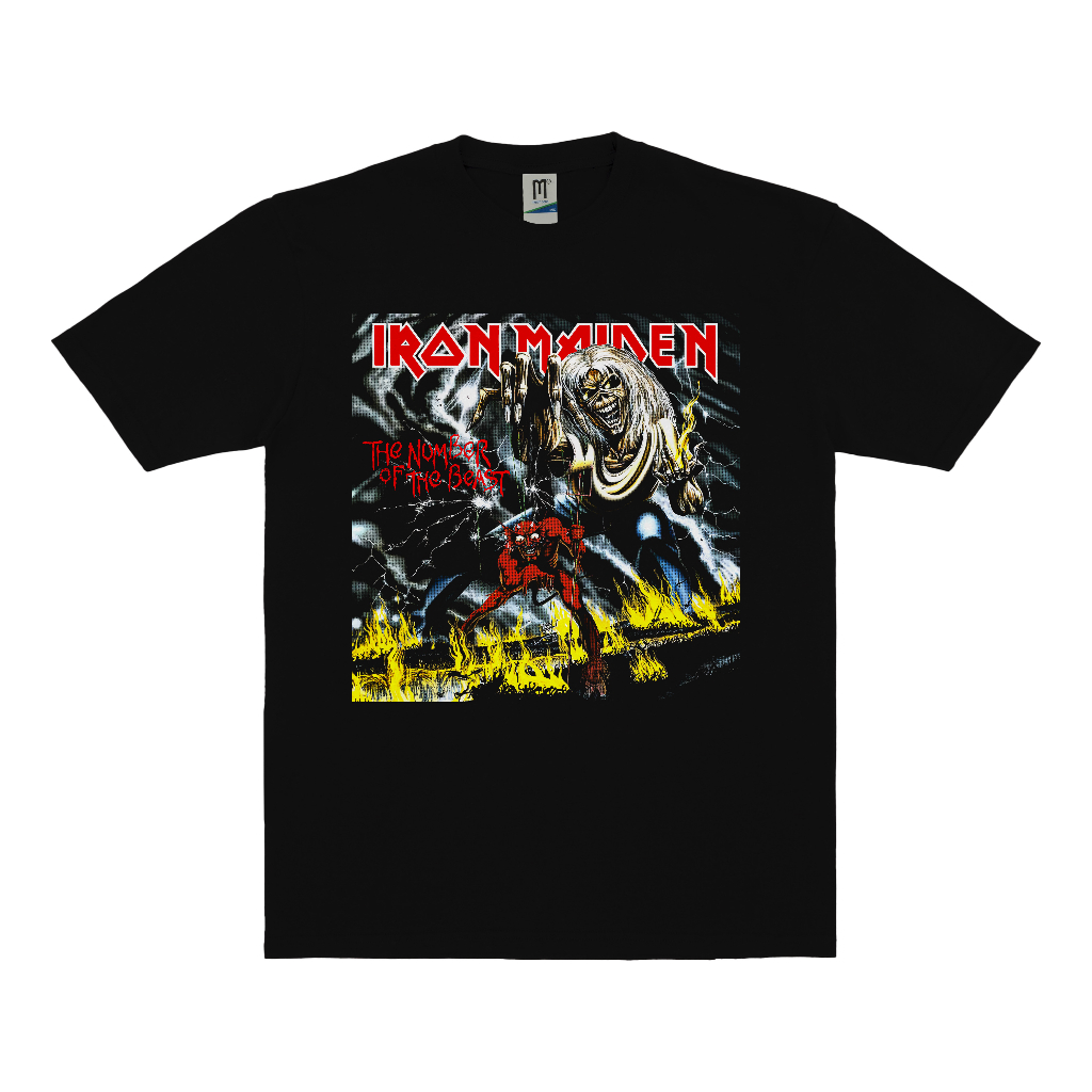 KAOS BAND IRON MAIDEN NUMBER OF BEAST VINTAGE | T-SHIRT BAND IRON MAIDEN | IRON MAIDEN HITAM