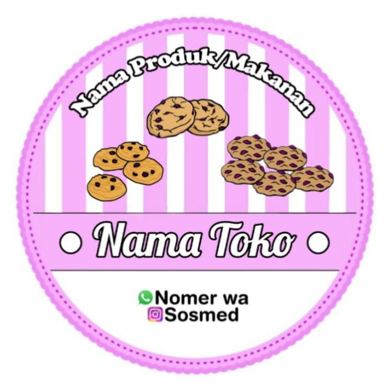 

(MINIMAL ORDER 100 PCS) Stiker Produk Cookies Motif Cookies Ungu muda