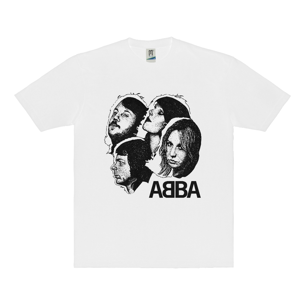 KAOS BAND ABBA MEMBERS VINTAGE | T-SHIRT BAND ABBA | ABBA PUTIH