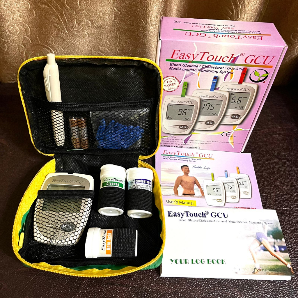 EASY TOUCH  GCU 3 IN 1 UNIT MESIN ALAT CEK GULA DARAH KOLESTEROL ASAM URAT