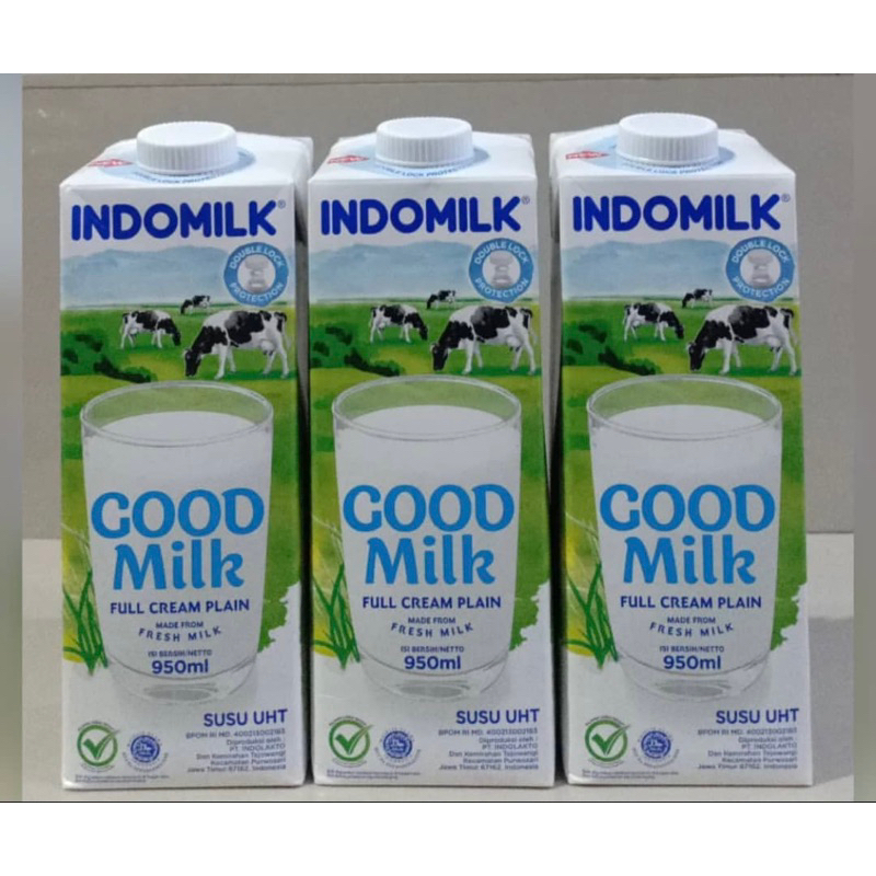 

susu UHT full cream indomilk 950 ml